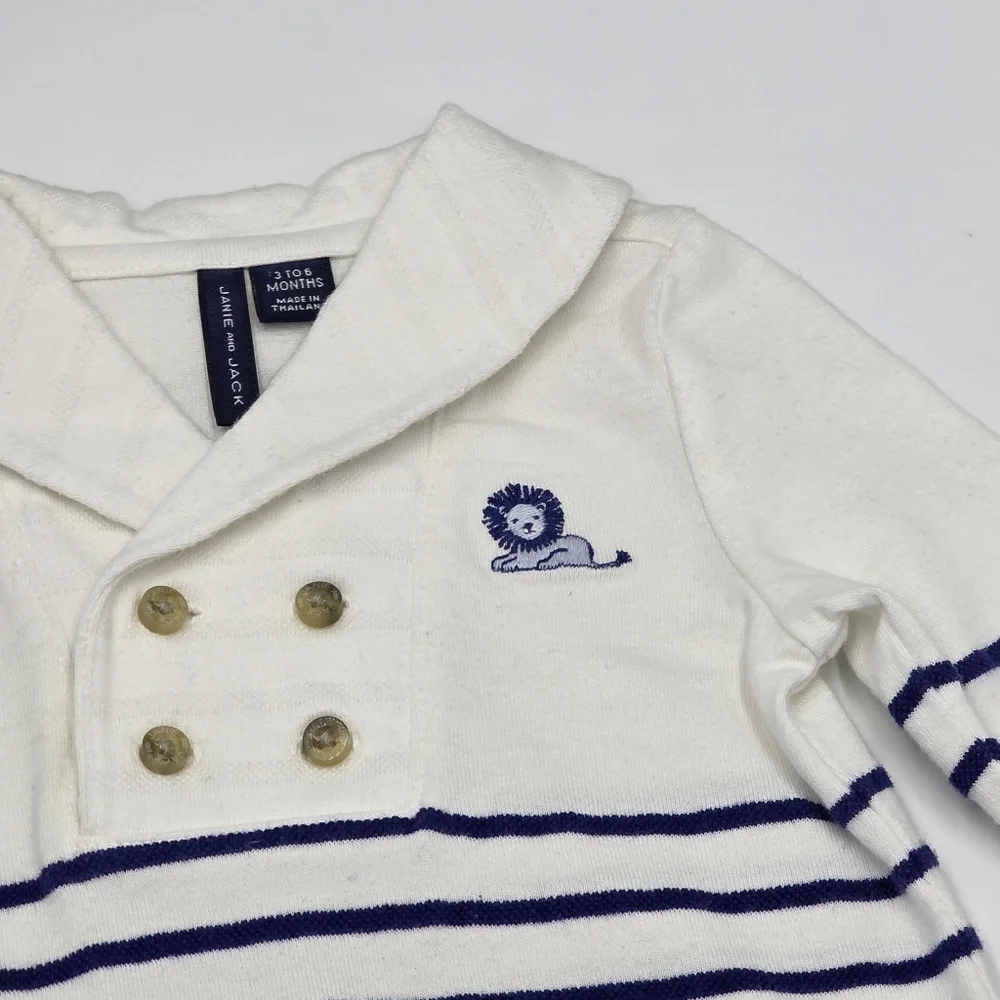 Janie and Jack baby boy striped lion outfit size 3-6 months